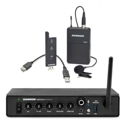SAMSON MEDIATRACK XPD2 Bluetooth USB Mixer Interface Lavalier Wireless System - Image 1 of 4