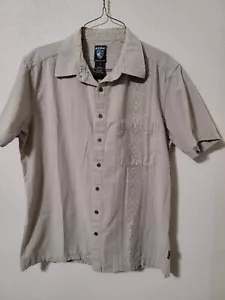Kuhl Mens Medium Short Sleeve Button Up Outdoor Hiking Brown Shirt M71 - Picture 1 of 4