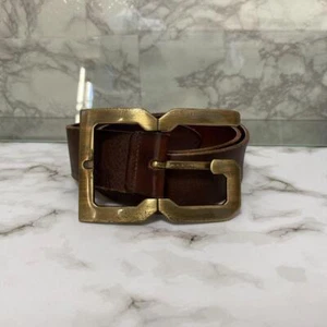 Dolce&Gabbana Men D&G Genuine Leather Belt Brown Buckle Logo 105cm Luxury Sleek - Picture 1 of 10