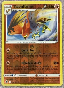 Pokemon Juego de Cartas Coleccionables Talonflame 029/195 Silver Tempest Holo Inverse Tarjeta Inglés 2022 Casi Nuevo - Imagen 1 de 2