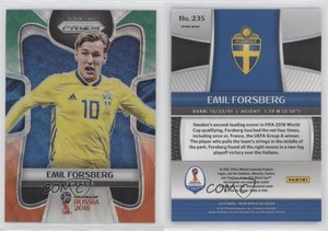 2018 Panini Prizm World Cup Green and Orange Wave Prizm Emil Forsberg #235