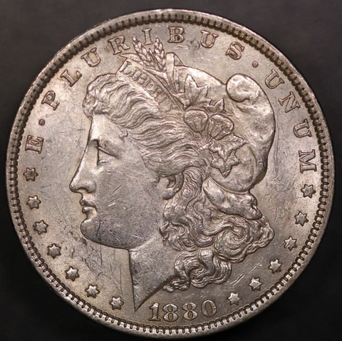 1880  MORGAN SILVER DOLLAR-FRESH FROM AN OLD COLLECTION- LOT 6334 Cover