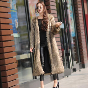 Luxury Womens Long Faux Fur Coat Parka Jacket Outwear Winter Warm Overcoat 9XL