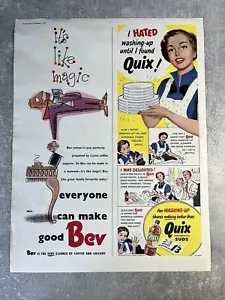 More details for bev coffee drink and quix washing-up suds - advertising - original advert - 1952