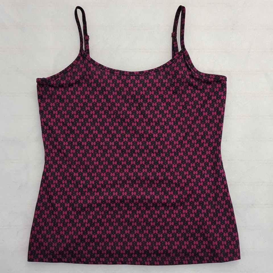 Fashion Bug Women's Spaghetti Strap Tank Top Size M Purple Black Geometric Fun Foto 1 de 4
