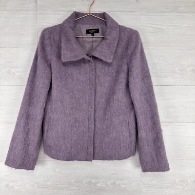 Talbots Blazer Lady Jacket Women Size 8 Full Zip Purple Wool Alpaca Mohair - Image 1 of 4