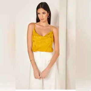 Ted Baker Raniaa yellow Cowl Subtle spot prints all over size 2 - Bild 1 von 7