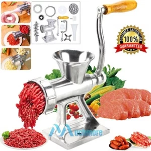 Meat Grinder Heavy Duty Table Handcrank Beef Mincer Sausage Noodle Maker Machine - Picture 1 of 18