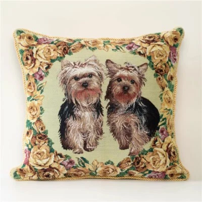 Dalmatian Pomeranian Yorkshire Jacquard Tapestry Throw Cushion Covers for Couche - Image 1 of 4