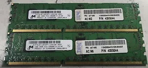 LOT OF 2 - Micron 1GB 1RX8 PC3-10600R Server Memory MT9JSF12872PY-1G4D1BA - Picture 1 of 2