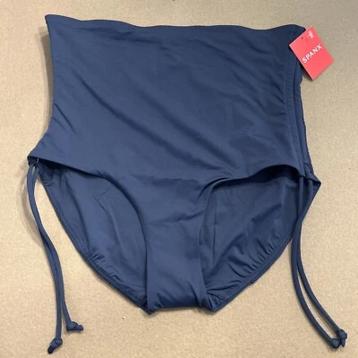 Parte inferior de bikini ajustable de tiro alto Spanx Sunkissed azul marino talla grande Foto 1 de 3