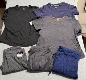 Lot of 6 Women's 2XL Scrub Tops & Pants, Scrub Star Climate Right (2 NWT!) - Picture 1 of 23