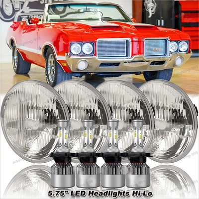 4 faros LED de 5,75" haz alto/bajo para Oldsmobile Delta-88 Cutlass 1958-1975 Foto 1 de 4
