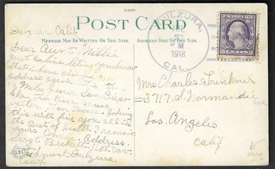 Dulzura, Cal.. 1918 postmark, ppc of Coronado Hotel and tent city from Aeroplane - Image 1 of 3