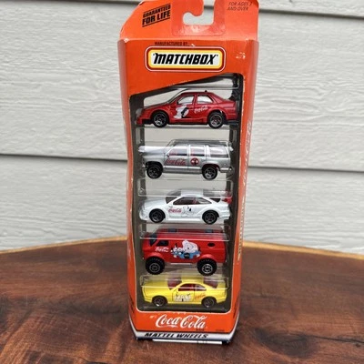 1998 Matchbox Coca-Cola 5 Pack Gift Set Mattel Wheels 1:64 Die-Cast Vintage NIB - Image 1 of 4