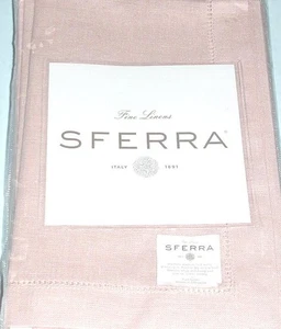 Sferra Festival Petal Pink Linen Dinner Napkins Hemstitched 20x20" SET/4 New - Picture 1 of 8