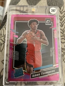 Amen Thompson Donruss Optic Pink Hyper Rated Rookie #229 💎 - Foto 1 di 2