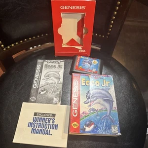 Ecco Jr. (SEGA Genesis, 1995) Cib Complete w/ Manual TESTED Works - Picture 1 of 14