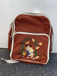 Vintage Disney Mickey Minnie Mouse Travel Bag Backpack Brand Red 3 Compartments - Picture 1 of 11