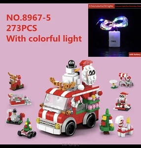 HOLIDAY XMAS SANTA VAN Truck 273 PCS Building BLOCKS Bricks SET w/Lights DIY NEW - Picture 1 of 3