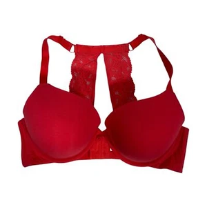 Ambrielle Bra Womens 42D Lacy Racerback Sexy Red Full Coverage Balconette - Picture 1 of 3