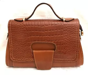 Hermoso bolso de cuero marrón Shooka con asa superior o cartera de hombro - Imagen 1 de 19
