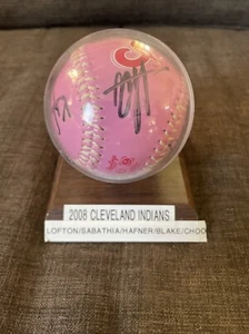 CC Sabathia Lofton Hafner 2008 Indians! Signed Auto Autograph Rawlings Baseball - Picture 1 of 4
