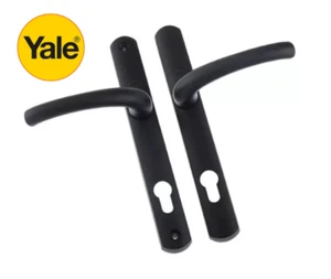 Yale Superior uPVC Door Handle Sprung Matt Black Set PZ 92mm 215mm with Fixings - Picture 1 of 2