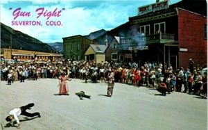 1950s CO Postcard Staged Western Gunfight Silverton Entertainment Bent Elbow - Picture 1 of 2