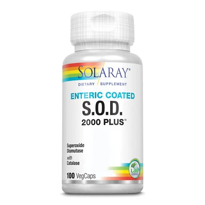 Solaray S.O.D. Plus 2000 400 mg | Recubrimiento entérico | 100 quilates Foto 1 de 4