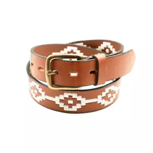 Cintura ricamata regolabile in pelle cintura gaucho polo cintura fatta a mano cintura unisex - Foto 1 di 8