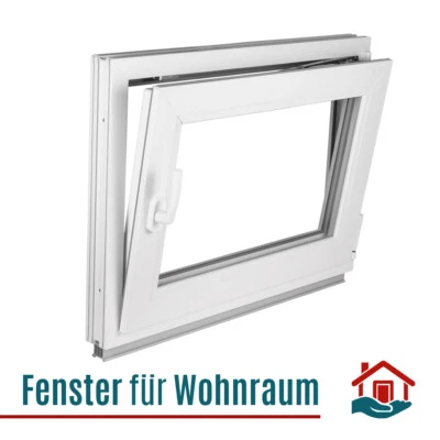 Kellerfenster Kunststofffenster Fenster 2-fach 3-fach weiß Dreh-Kipp - Bild 1 von 4