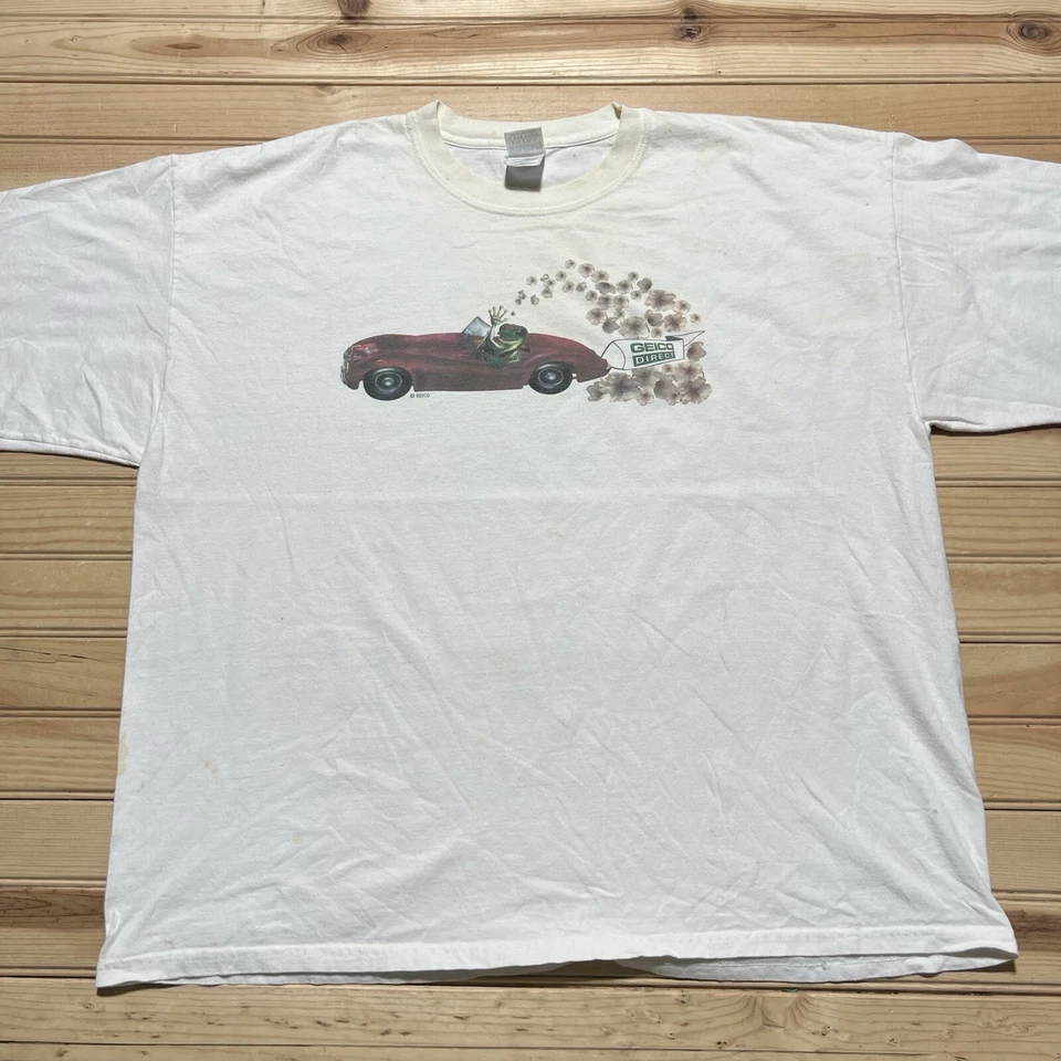 Vintage Geico Direct Insurance Lizard Logo Promo Graphic T Shirt Mens Size 2XL - Image 1 of 4