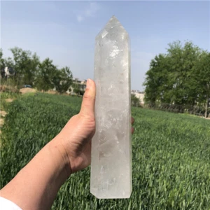 3.91LB Clear quartz Obelisk Natural Reiki Crystal Wand Point Decor Gift XA6175 - Picture 1 of 12