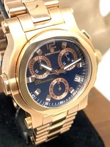 Oceanaut Men's Watch OC0827 Baccara Quartz Chronograph Rose Gold Blue Dial 41mm - Picture 1 of 13