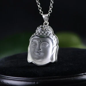 I05 Anhänger Buddha weißer Kristall A Sterling Silber 925 - Bild 1 von 10