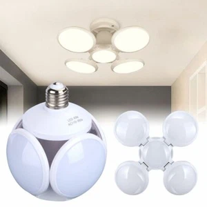 Football UFO Lamp LED E27 Ceiling Bulb Workshop Folding Light Garage Deformable - Picture 1 of 12