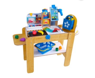 KidKraft 木制杂货店自助结账中心 带 30 个配件 全新 — 第 1/4 张图片