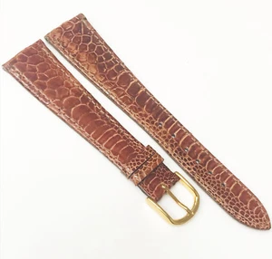 Banda de reloj Frisson de cuero genuino con correa marrón mediana de 20 mm con hebilla de oro - Imagen 1 de 4