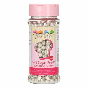 Perle di zucchero soft colore argento metallizzato 55 gr. Funcakes - Imagen 1 de 2
