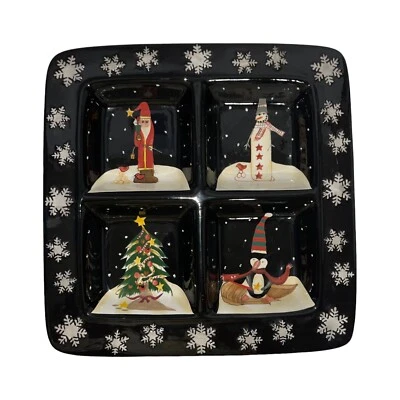 Plato compartimento certificado International Becca Barton Midnight Penguin Santa Foto 1 de 4