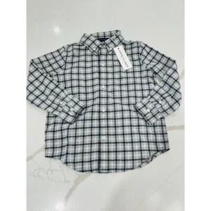 Janie and Jack toddler boy 3 T long sleeve button down Plaid soft Dress Shirt - Picture 1 of 4