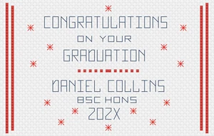 Graduation Cross Stitch Card Kit or Pattern by Florashell - Picture 1 of 1