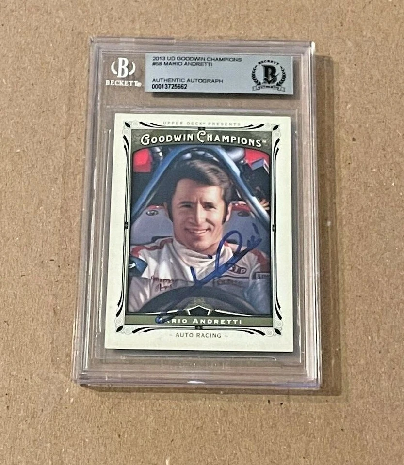 MARIO ANDRETTI SIGNED 2013 UPPER DECK GOODWIN CHAMPIONS  BECKETT BAS - Image 1 of 2