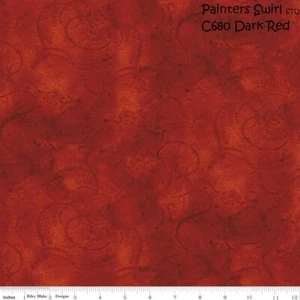 Painter's Watercolor Swirl Blender cotton fabric Riley Blake BTY Dark Red - Picture 1 of 12