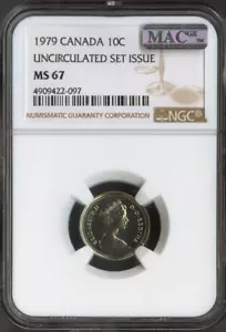 1979 Canada 10 Cents 10C NGC MS67 MAC - Quality - Picture 1 of 2