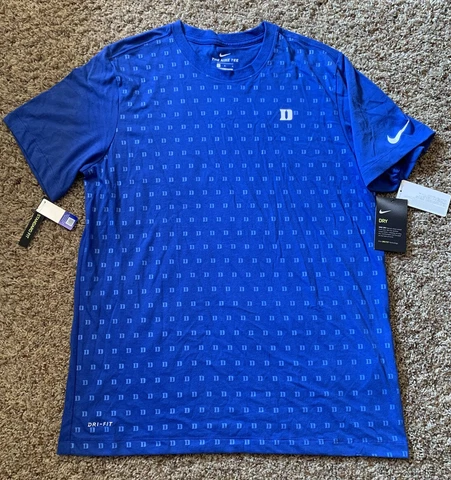 Nike Dri-Fit Duke Blue Devils Shirt Large Blue All Over Print UNRELEASED 1 of 1 Cover