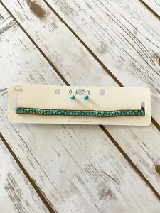 City New York Women's Embroidered Seed Bead Choker Necklace & Earrings Set  - Picture 1 of 3