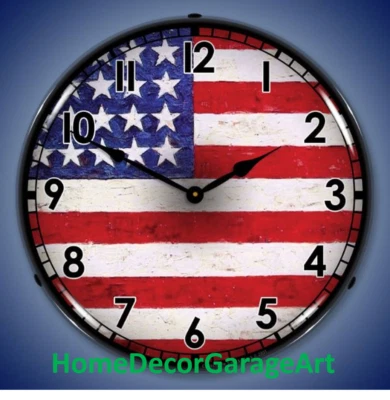 Reloj de pared bandera de Estados Unidos, arte de garaje HDGA Foto 1 de 4