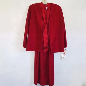 Vestido y Chaqueta Dama Laura Talla 18.5, Juego de 2 Piezas Color Rojo Nuevo Con Etiquetas - Imagen 1 de 11